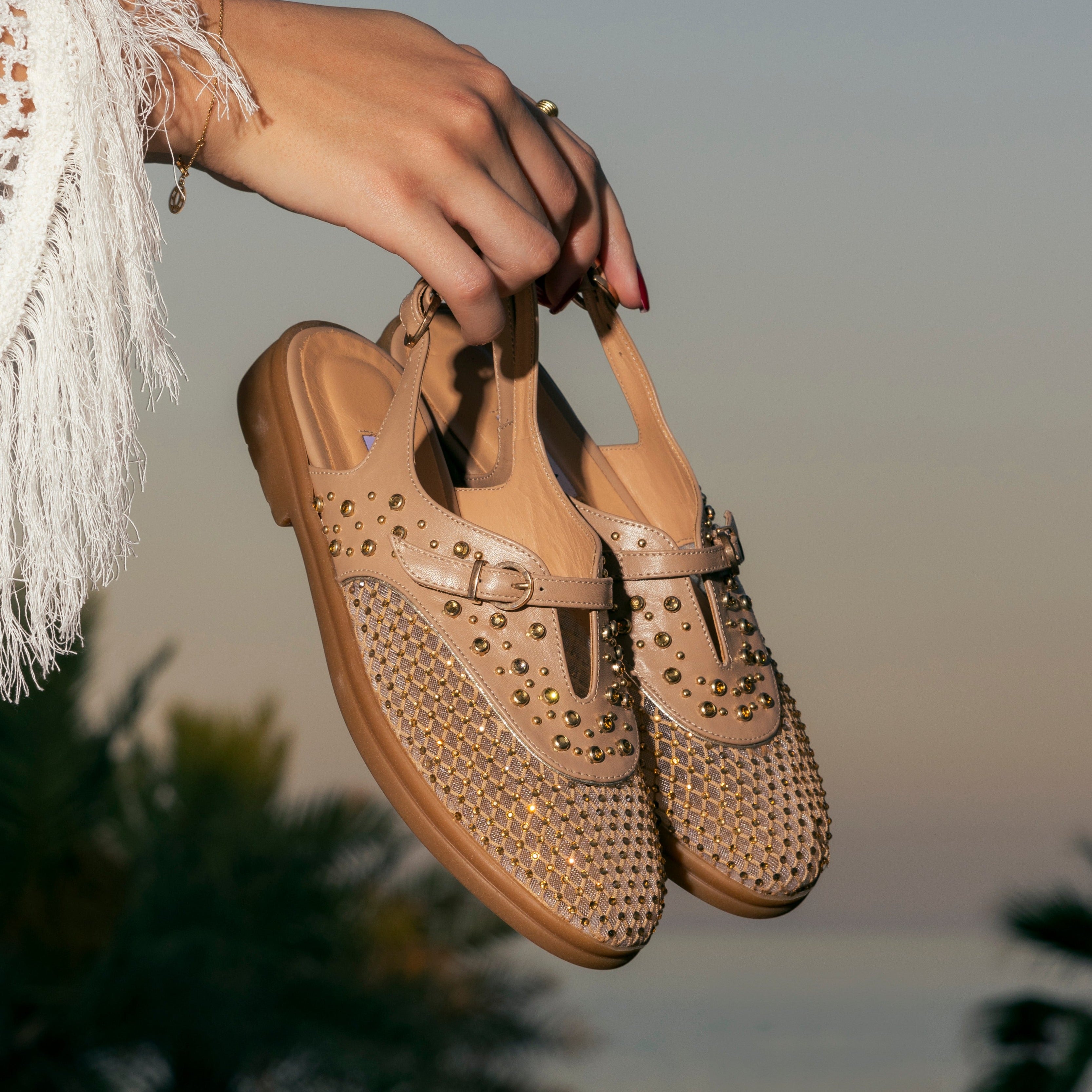 Allura beige sandal - THUNA - kuwait - Ksa- shoes