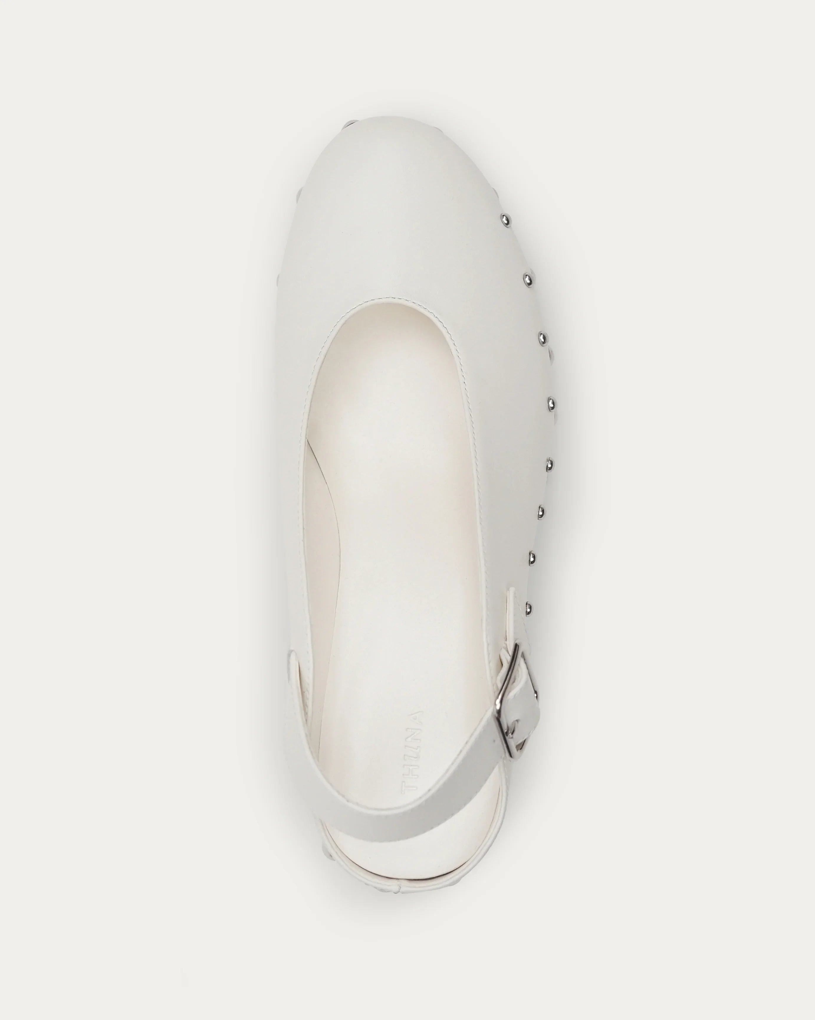 White wedge sandal with studded details luxury leather Kuwait Shoes - KSA Shoes 