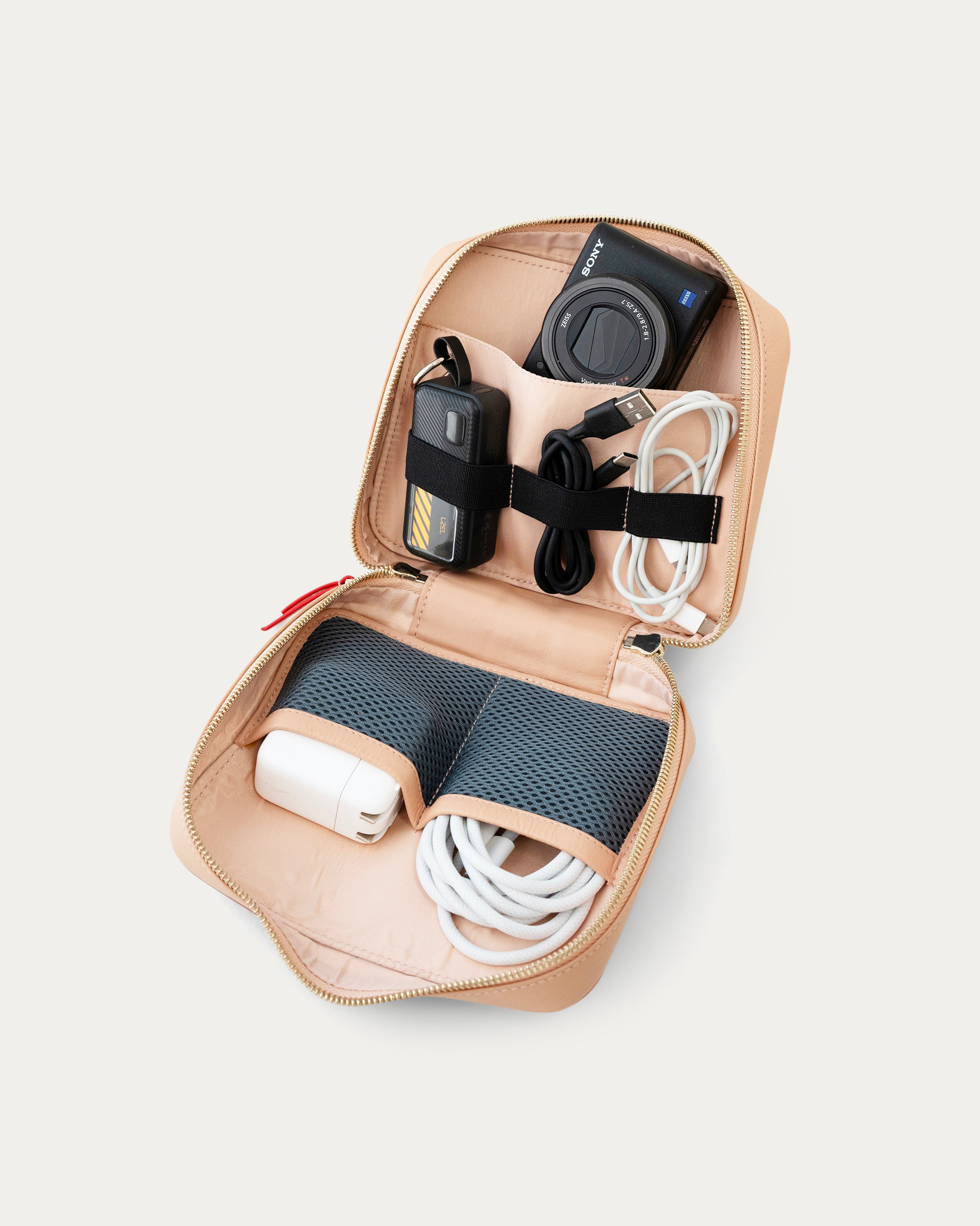 Two-tone pink and orange zippered pouch on a white background - Multipurpose bags - Kuwait bags - KSA BAS