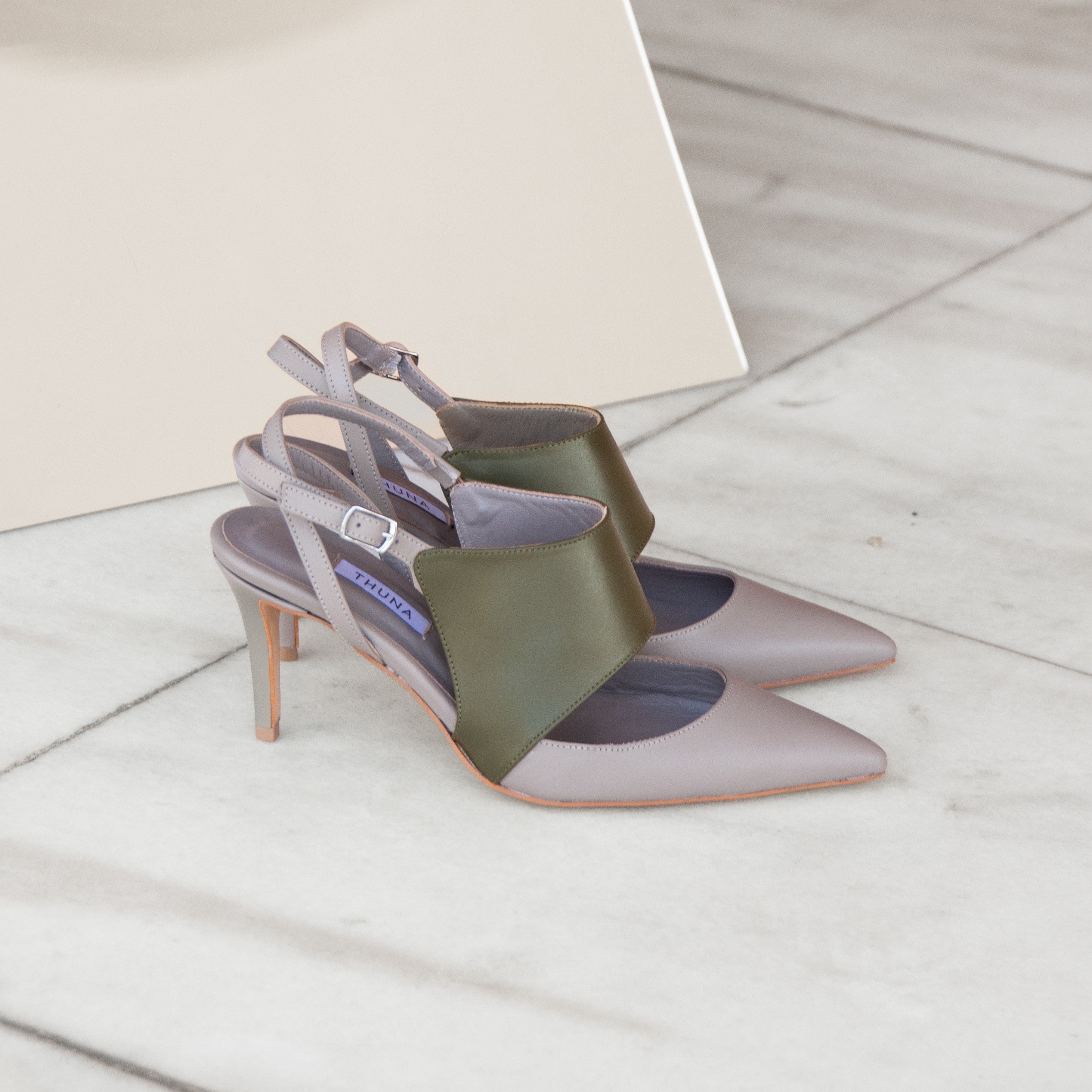 Norma olive heel - THUNA