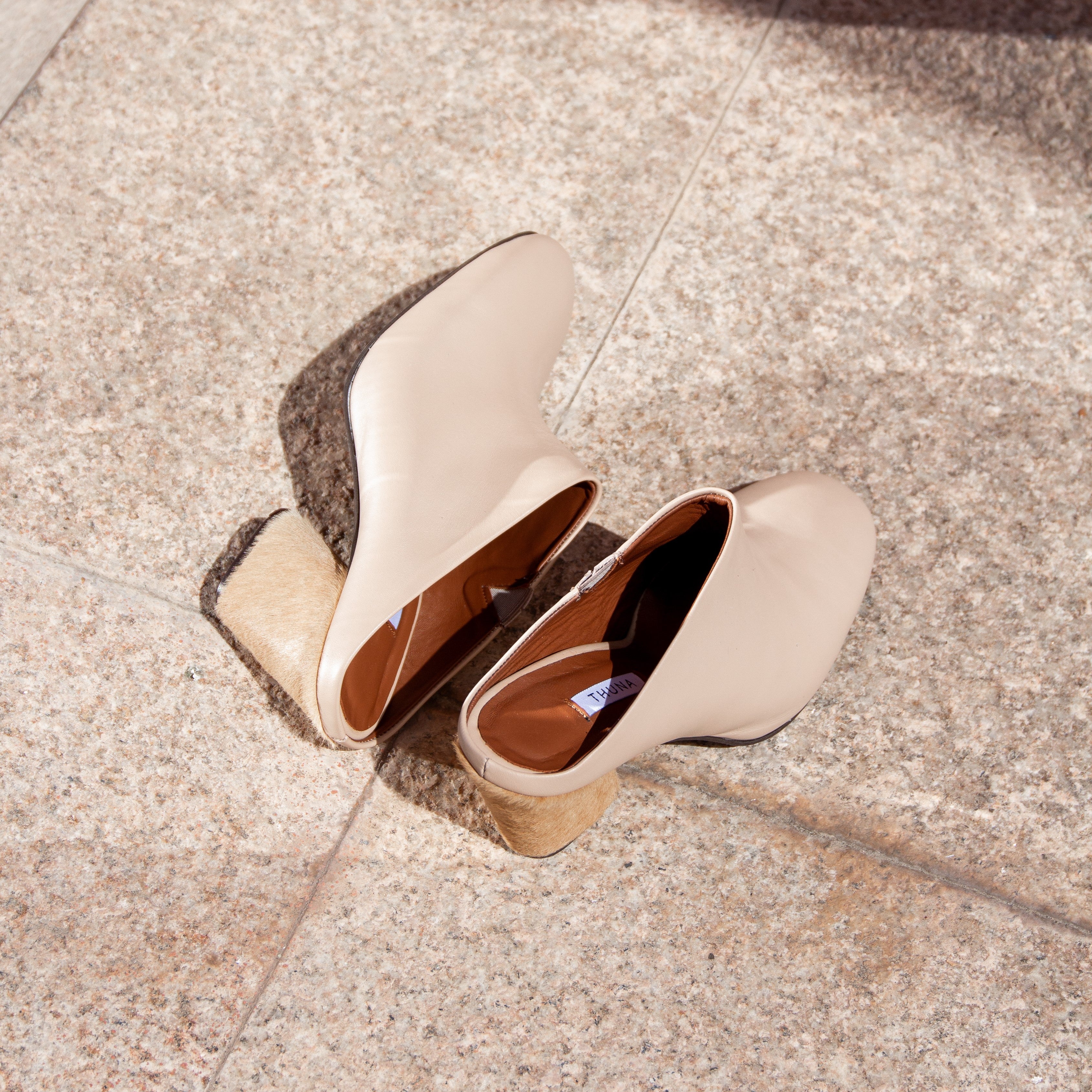 Nima cream heel - THUNA