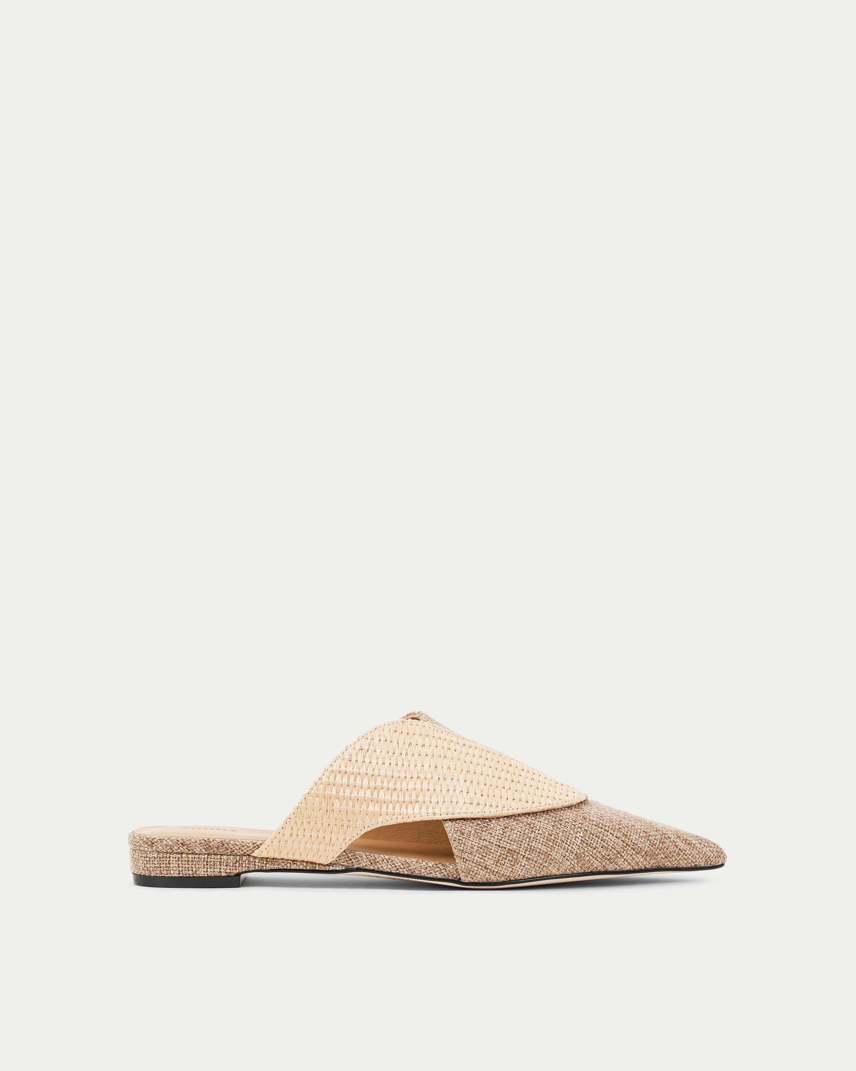 Woven sandal with a beige strap Kuwait shoes luxury mule - KSA Shoes 