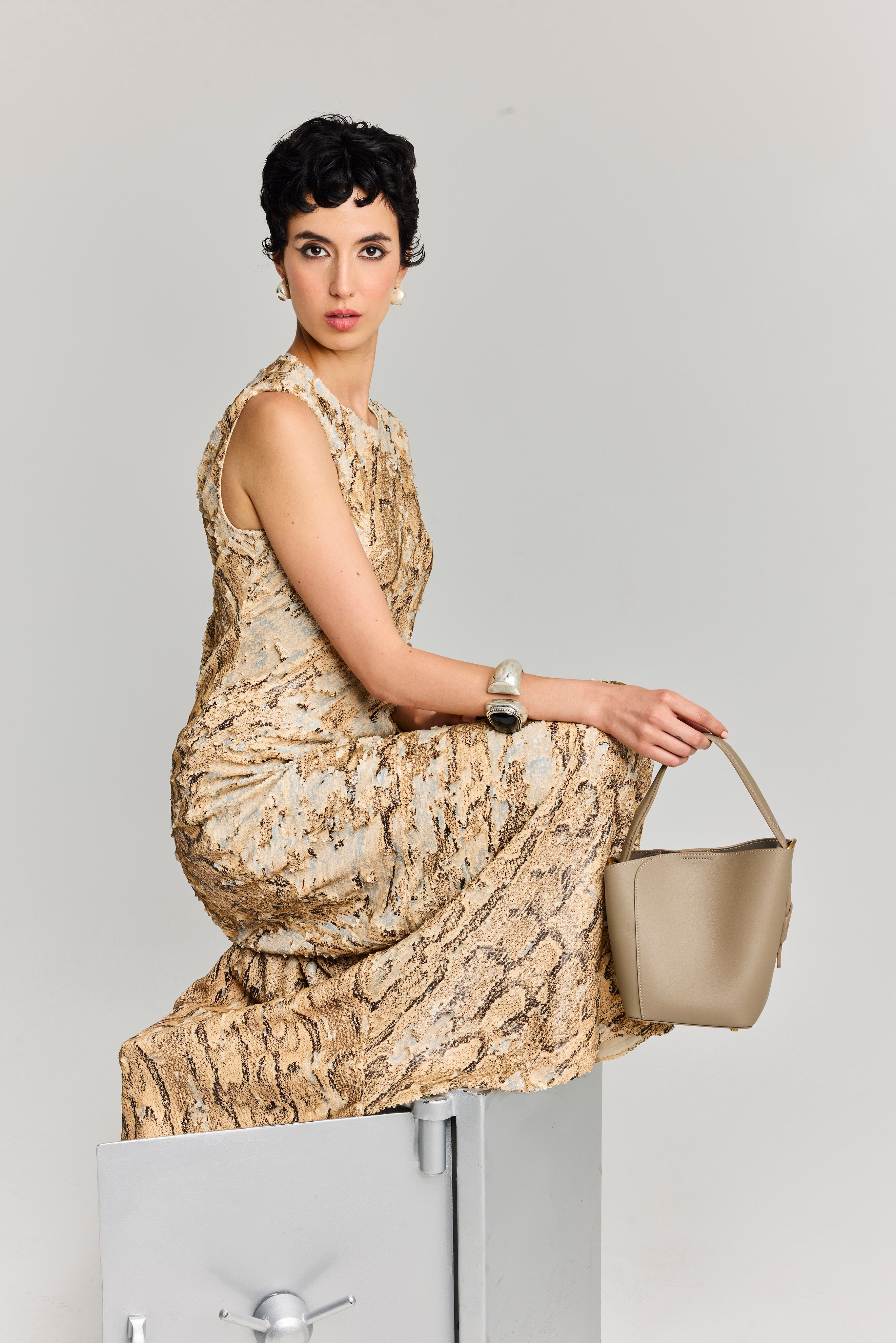 Sage Taupe bag - THUNA Bags - Kuwait bags - KSA Bags 