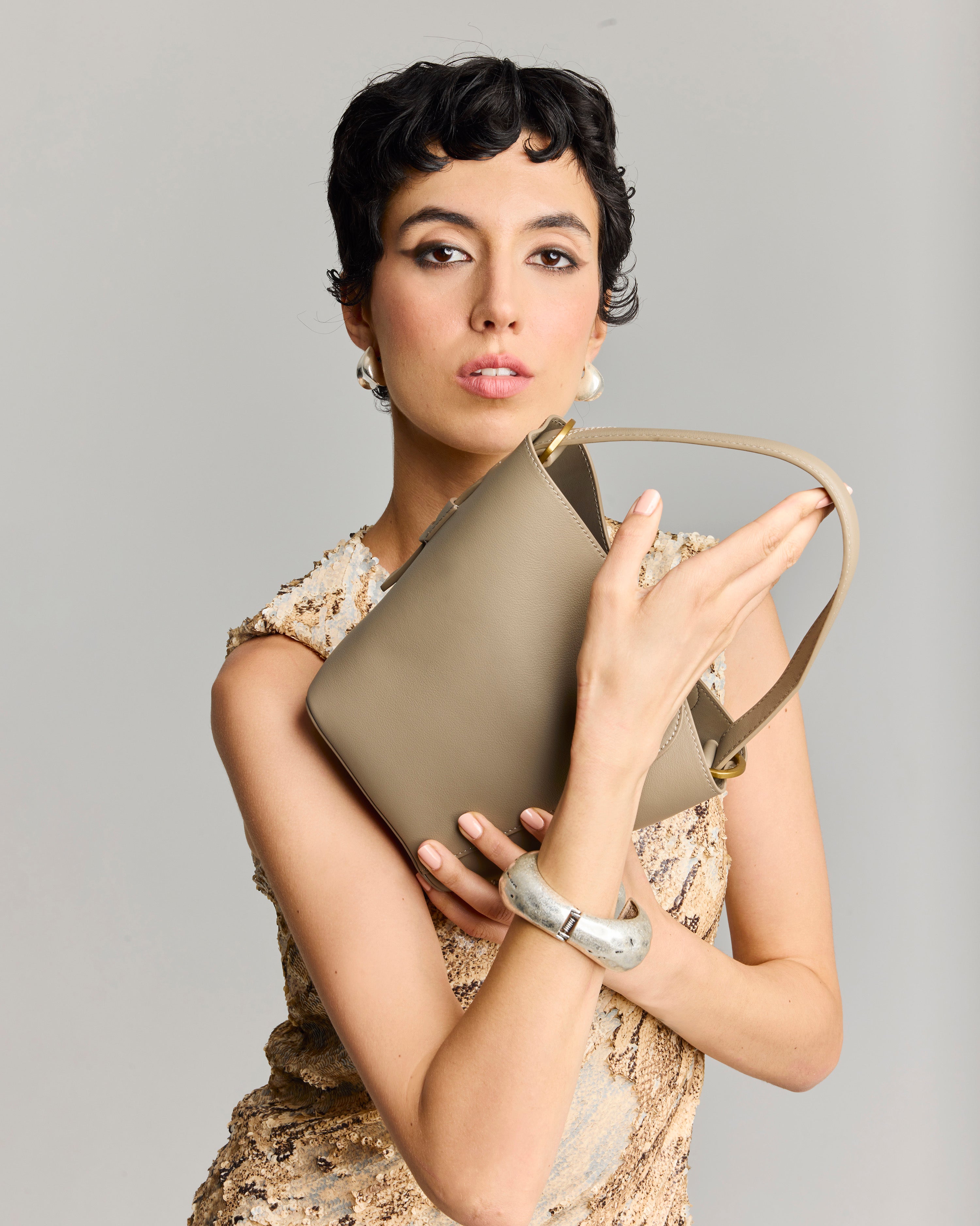 Sage Taupe bag - THUNA Bags - Kuwait bags - KSA Bags 