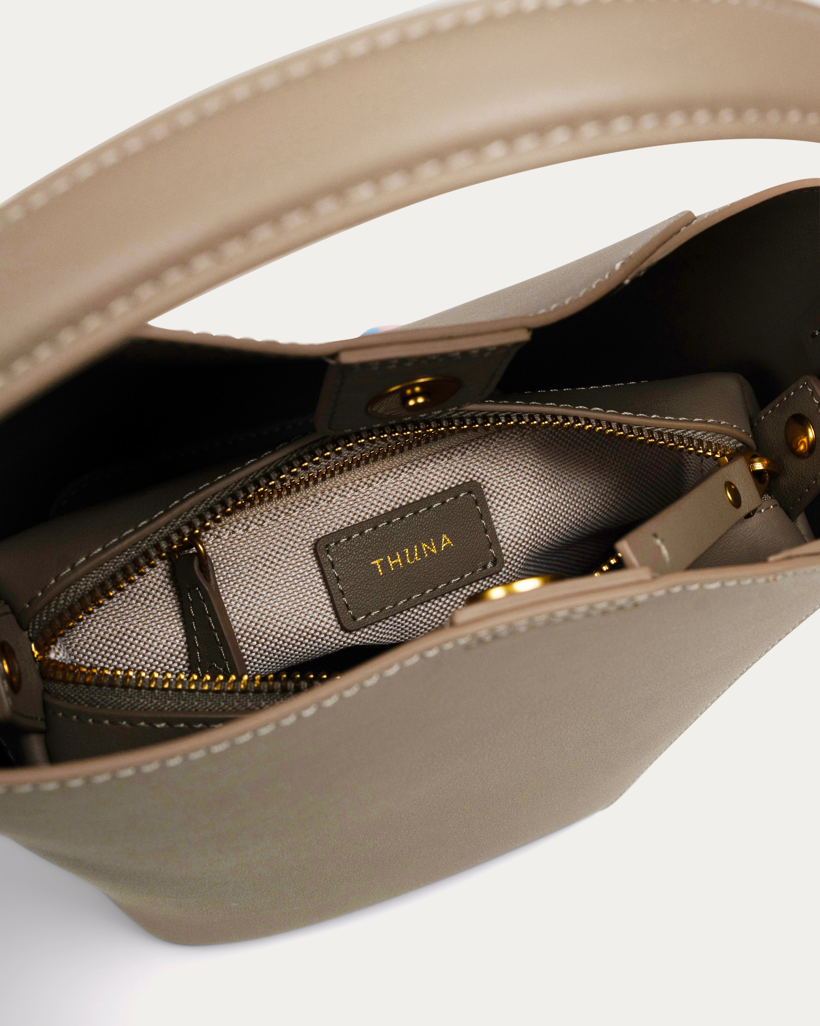 Sage Taupe bag - THUNA Bags - Kuwait bags - KSA Bags 