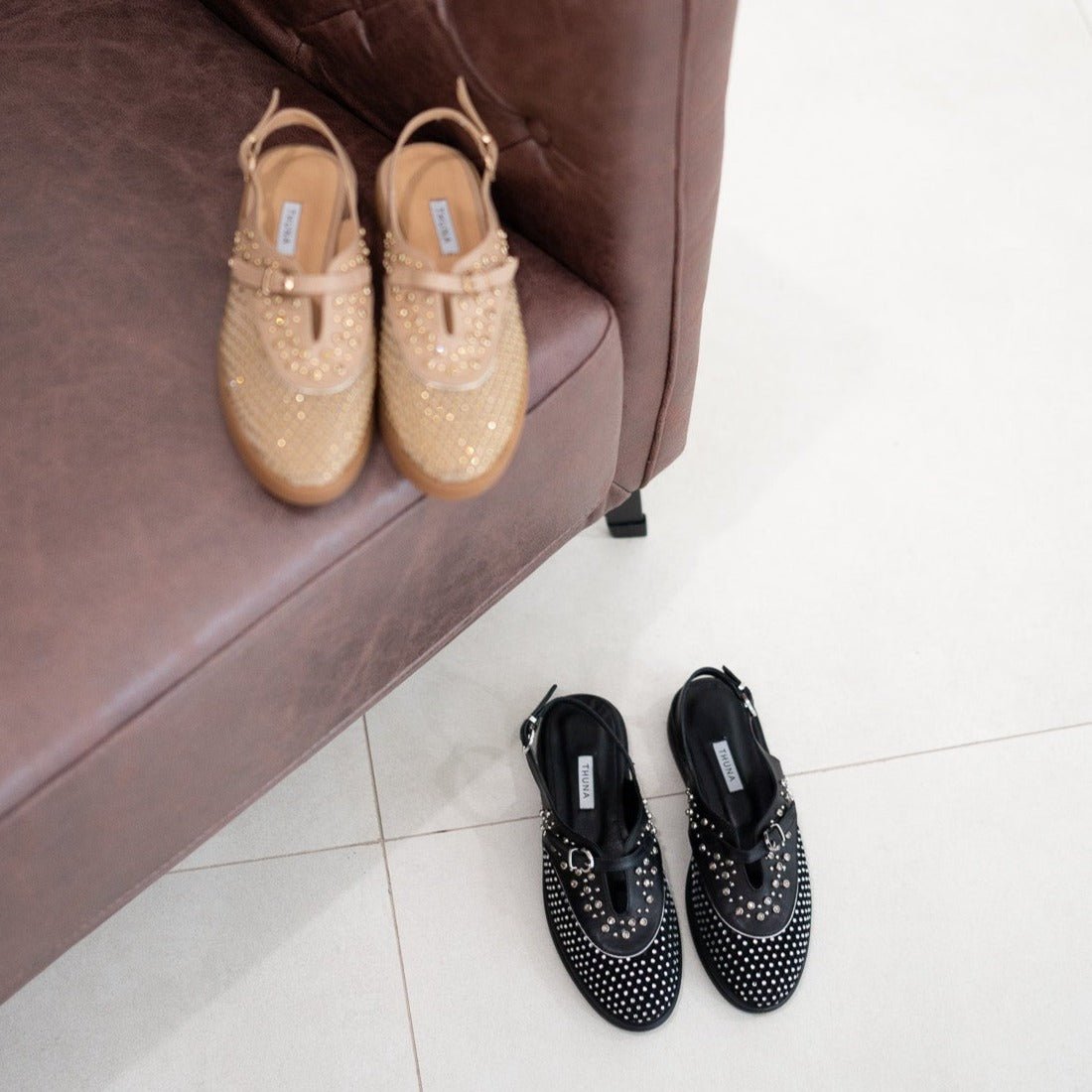 Allura black sandal - THUNA