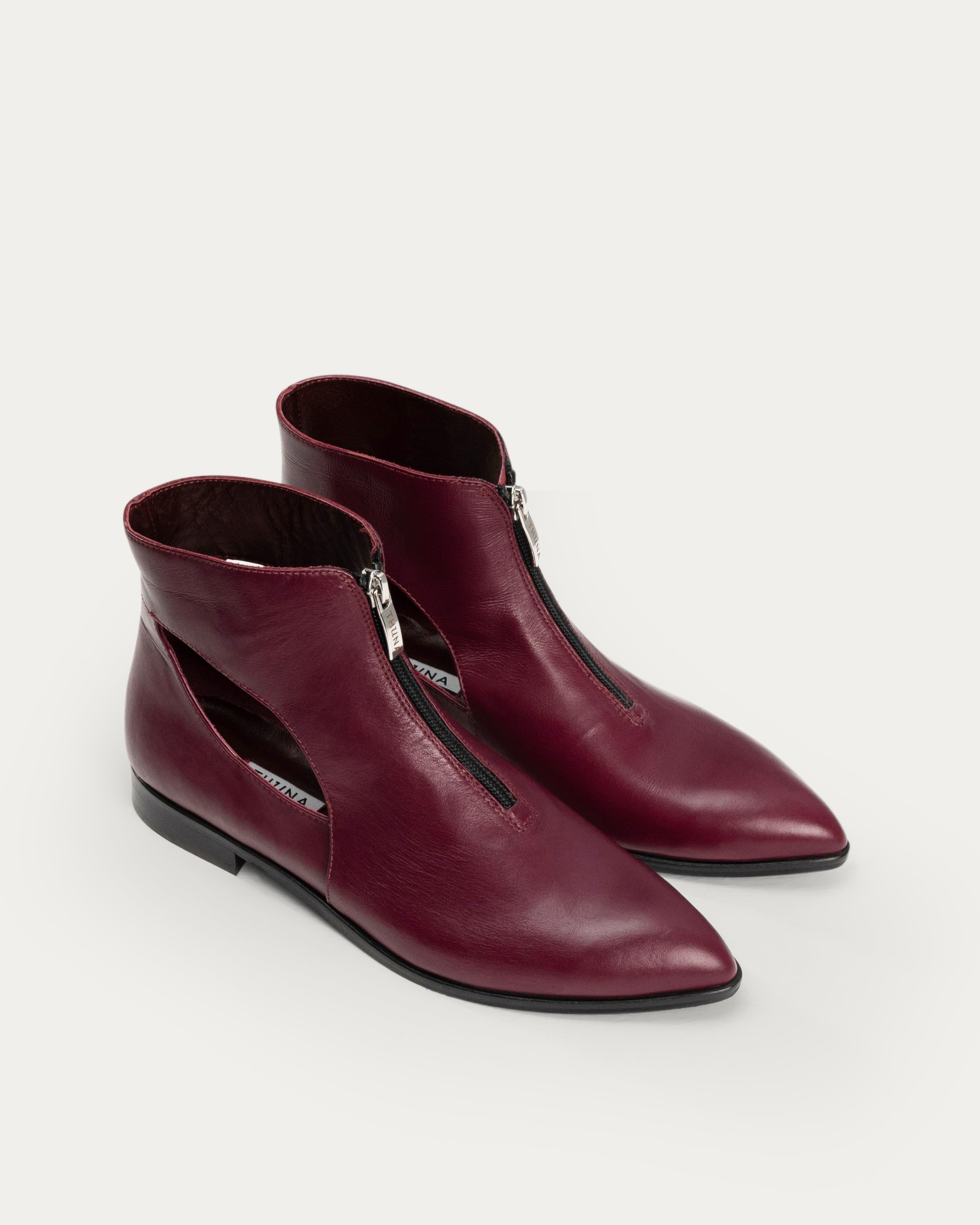 Cassie bordeaux ankle boot - Kuwait shoes - KSA 