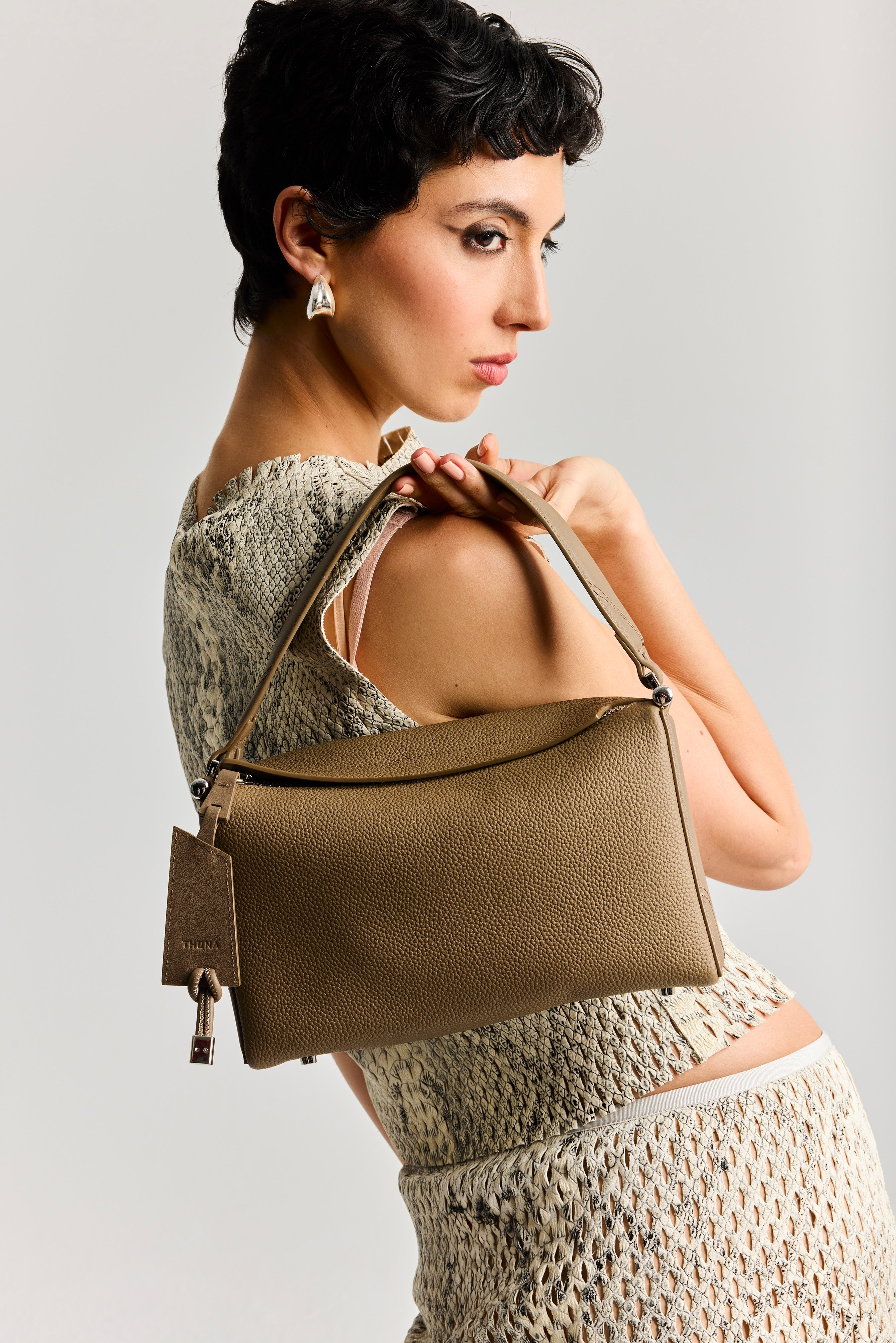 Isla taupe handbag- Kuwait bags- THUNA bags 