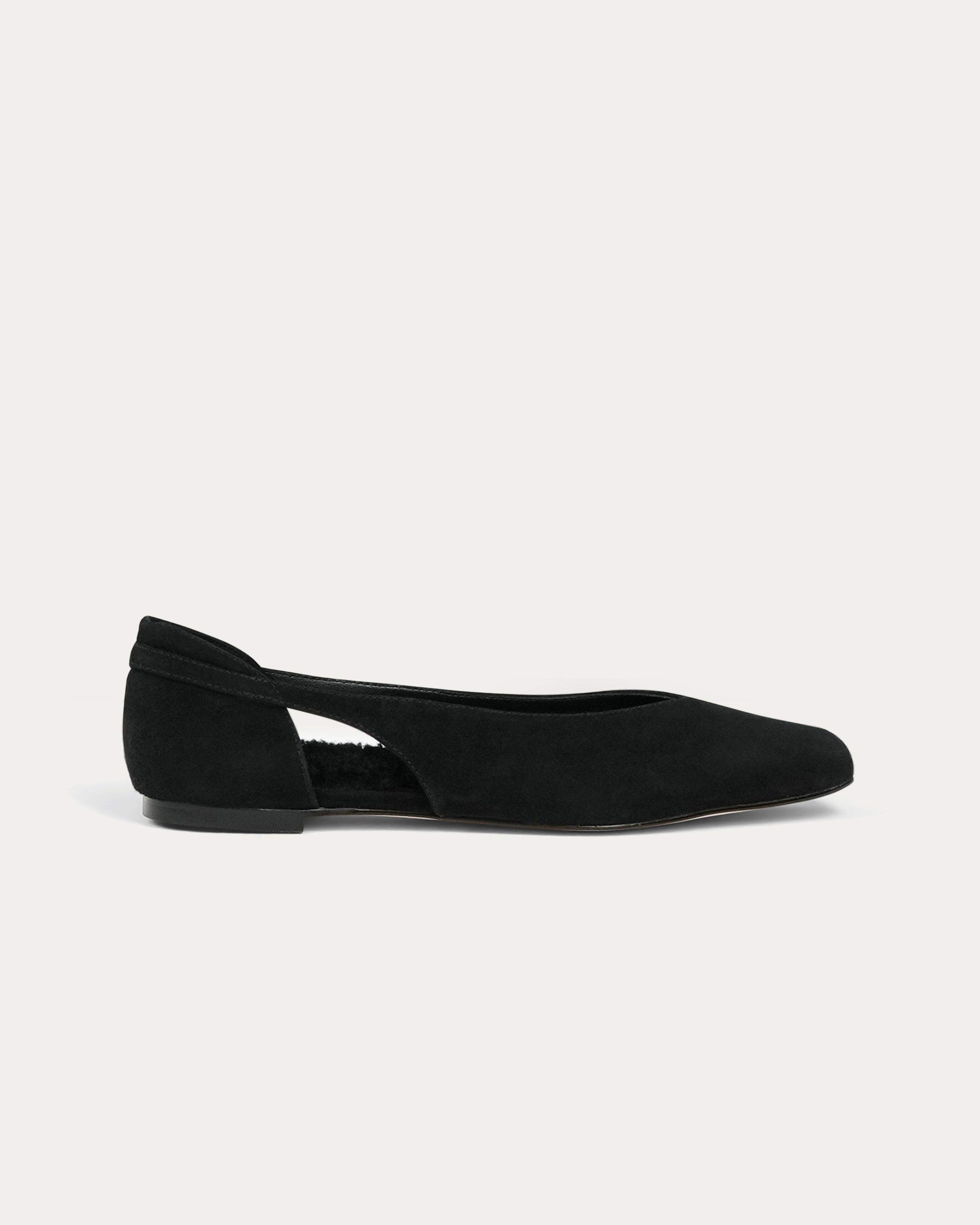 Luto black suede ballerina - THUNA Shoes - Kuwait- KSA - Qatar- UAE 