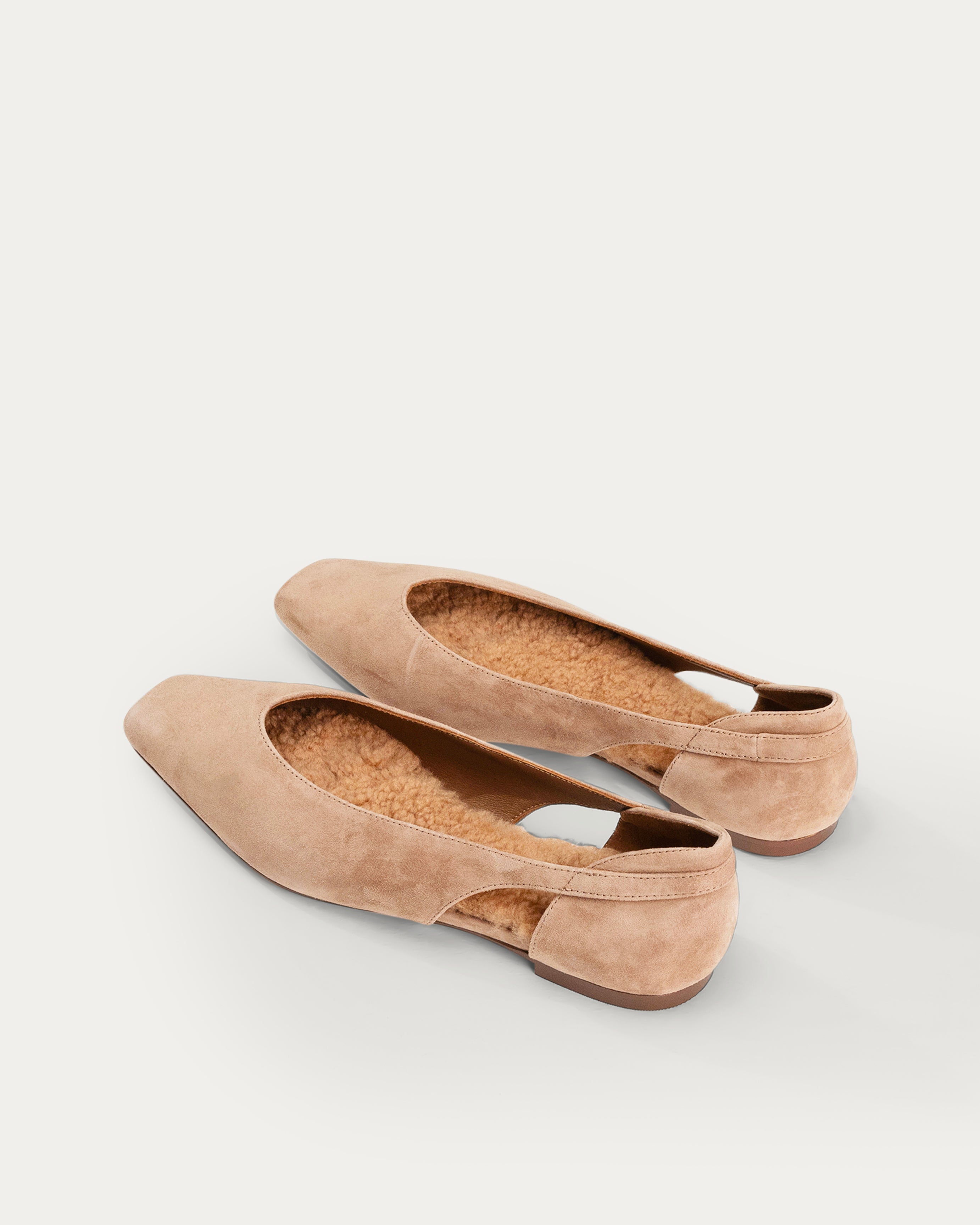 Luto beige suede ballerina - THUNA Shoes - Kuwait - KSA - Qatar- UAE