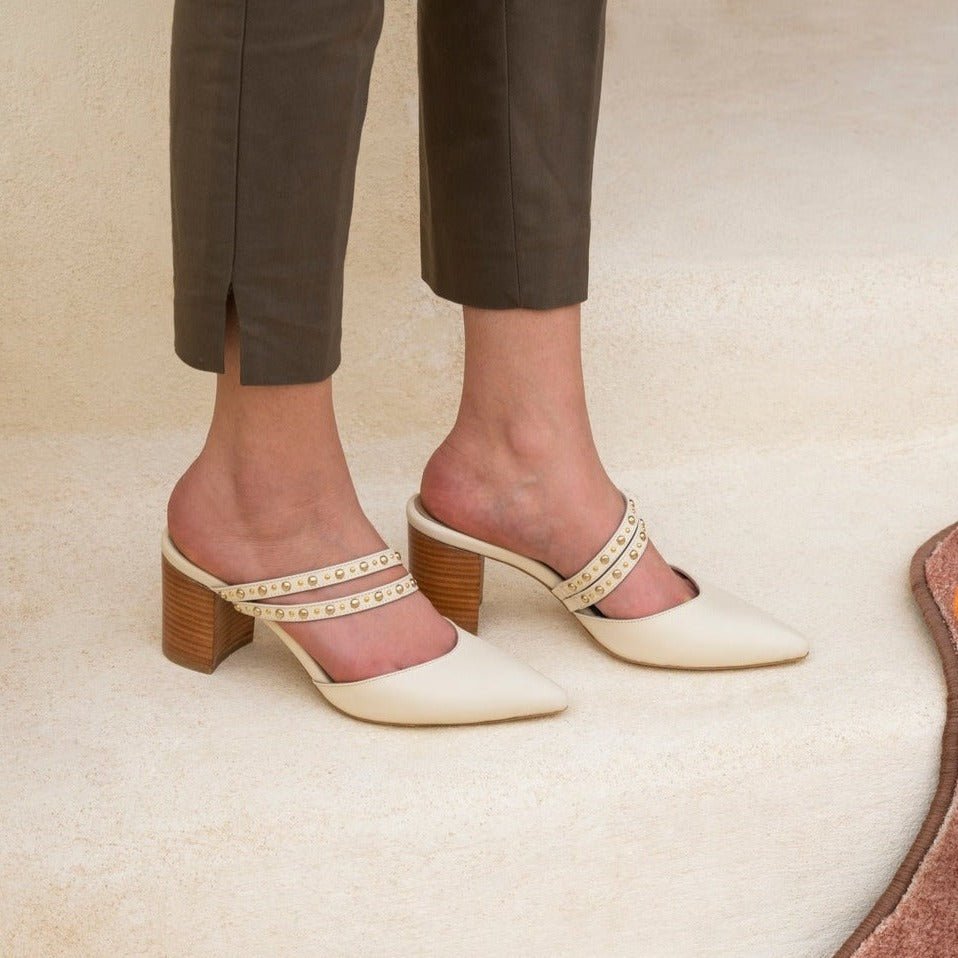 Riyana cream heel - Shoes - THUNA