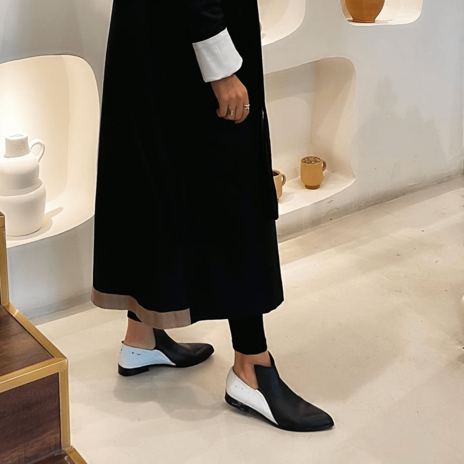 Sadeem black white boot - Shoes - THUNA