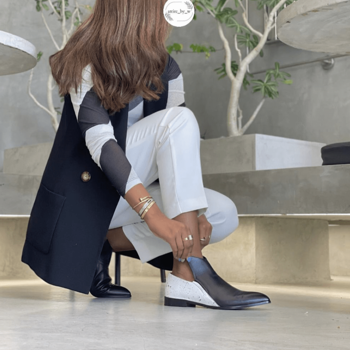 Sadeem black white boot - Shoes - THUNA