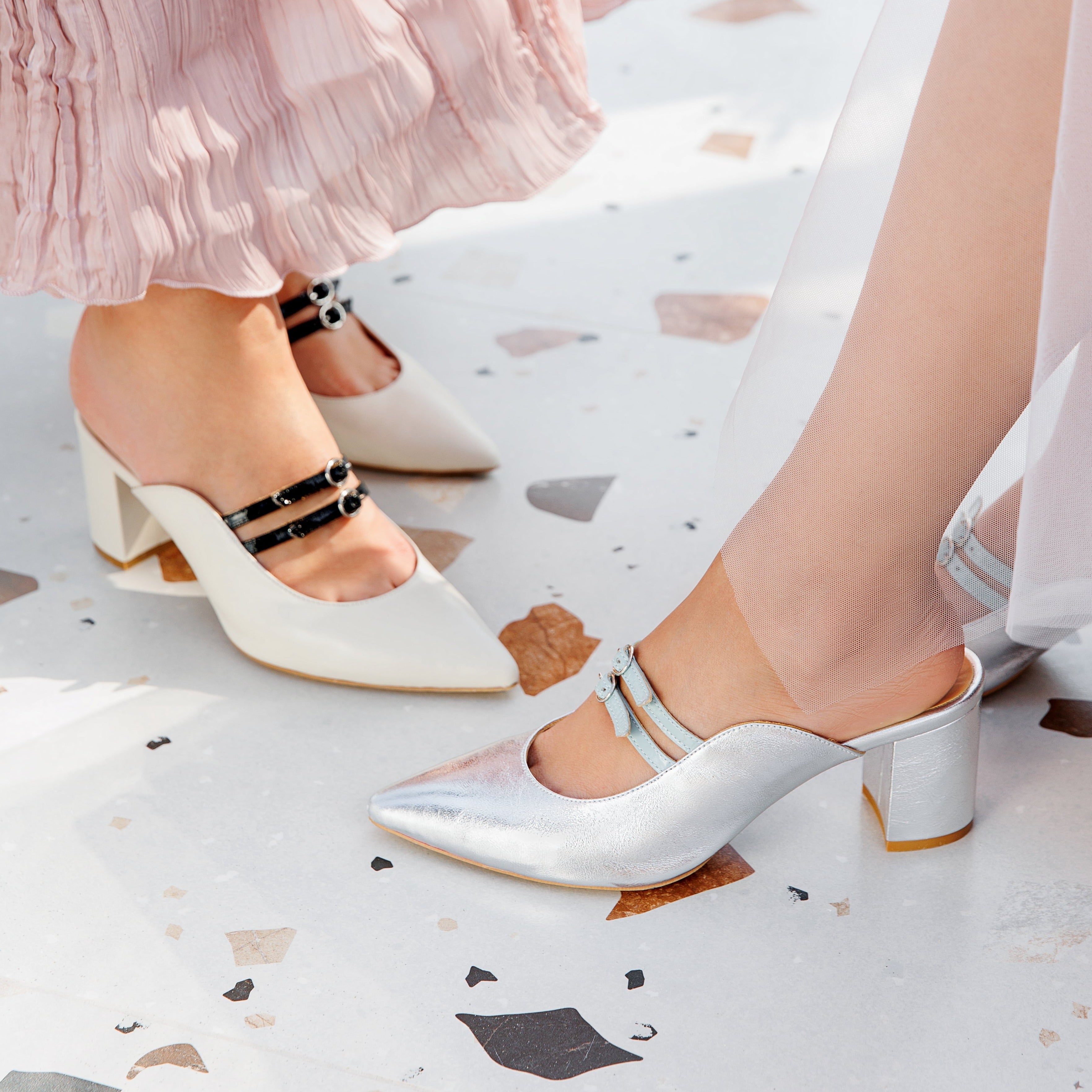 Lora silver heel - THUNA