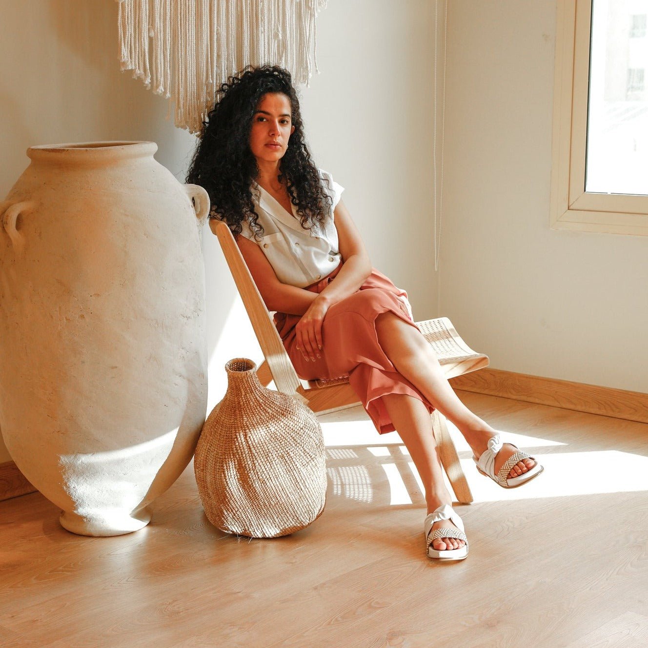 Jawan white knot slipper - THUNA