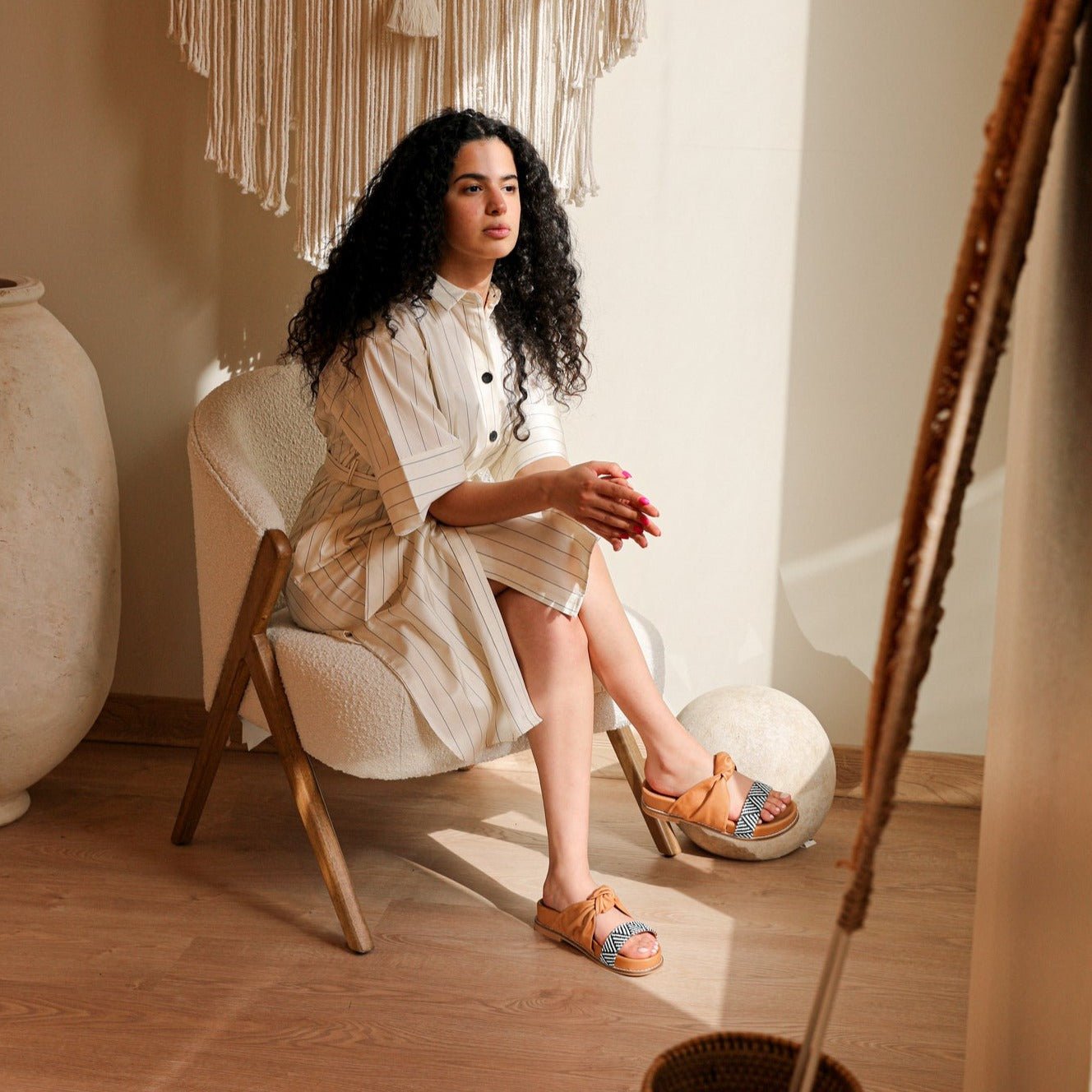 Jawan tan knot slipper - THUNA