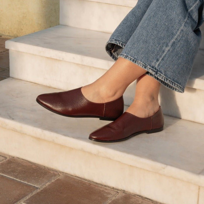 Adeela maroon loafer - Loafers - THUNA