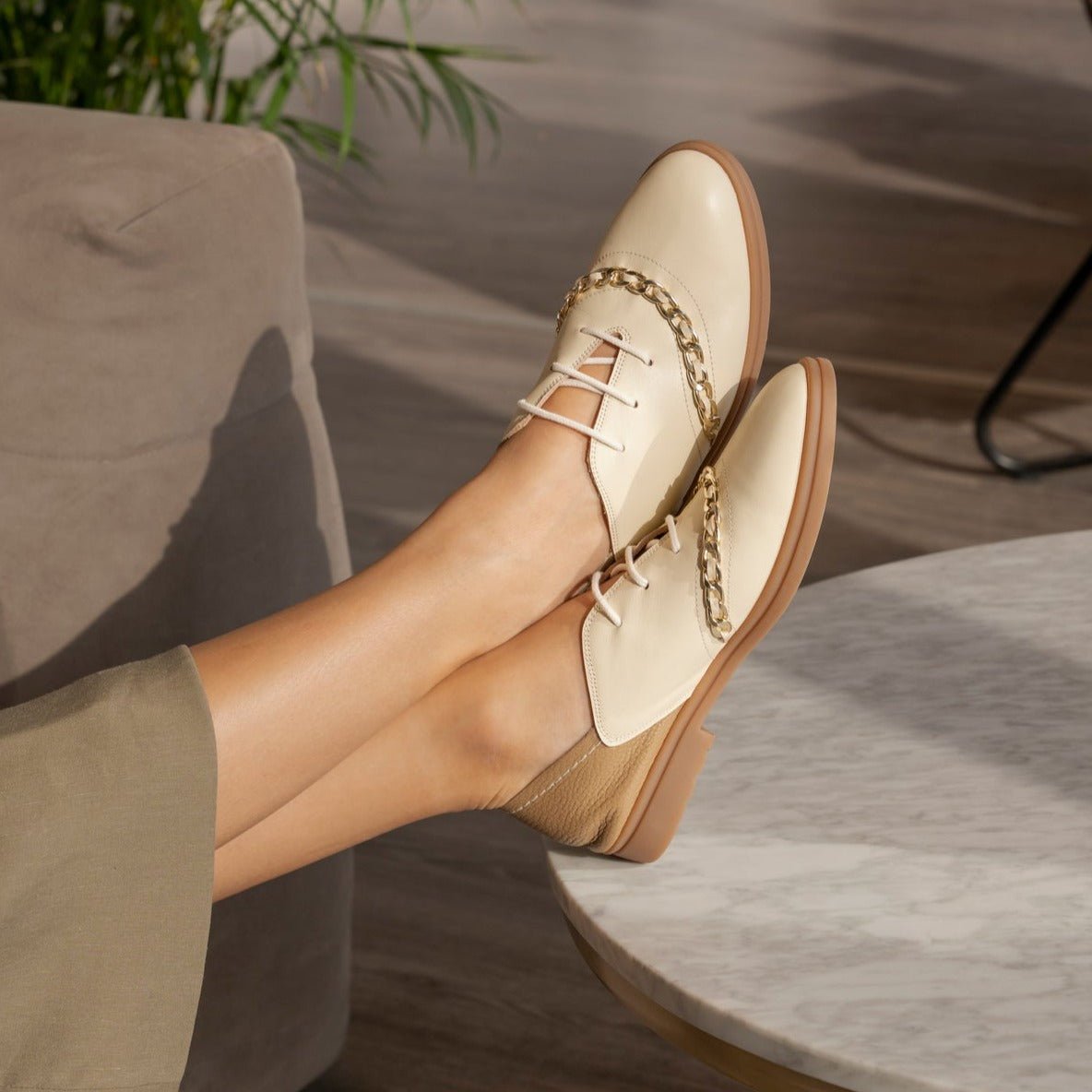 Dora beige oxford - THUNA